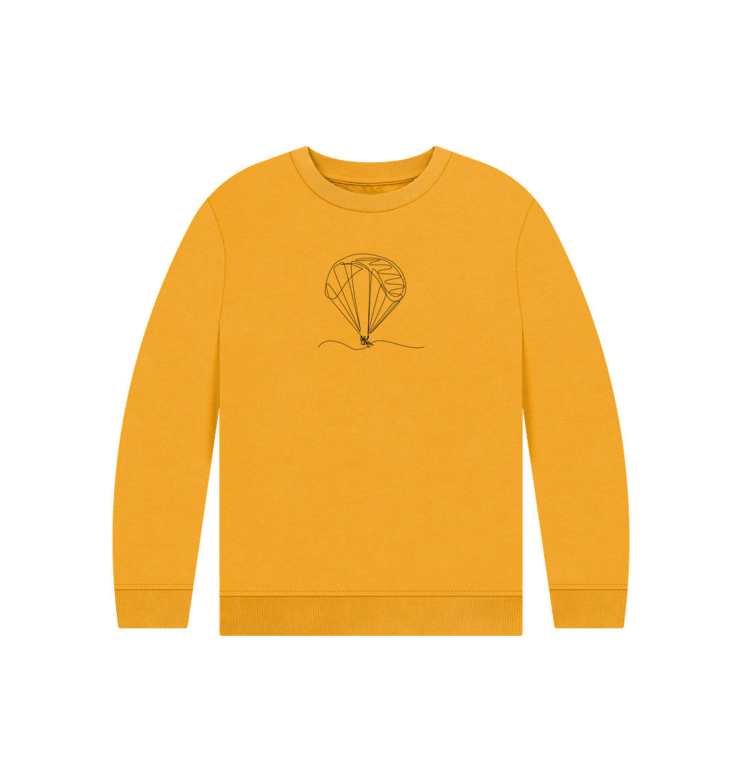 Mustard Kid's Parachute Organic Cotton Crewneck Sweater (Black)