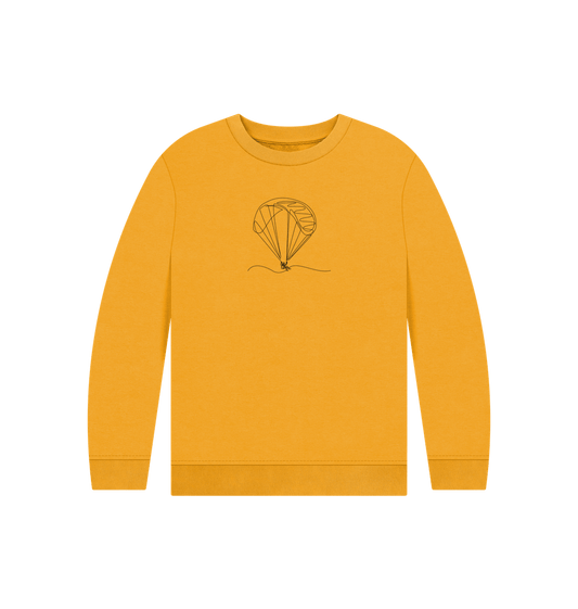 Mustard Kid's Parachute Organic Cotton Crewneck Sweater (Black)