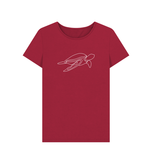 Cherry Women's Sea Organic Cotton Crewneck Tee (White)
