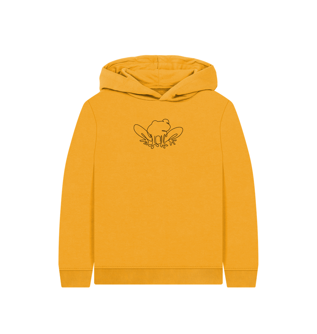 Mustard Kid's Frog Organic Cotton Pullover Hoodie (Black)