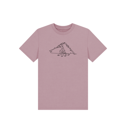 Mauve Kid's S'mores Organic Cotton Basic Tee (Black)