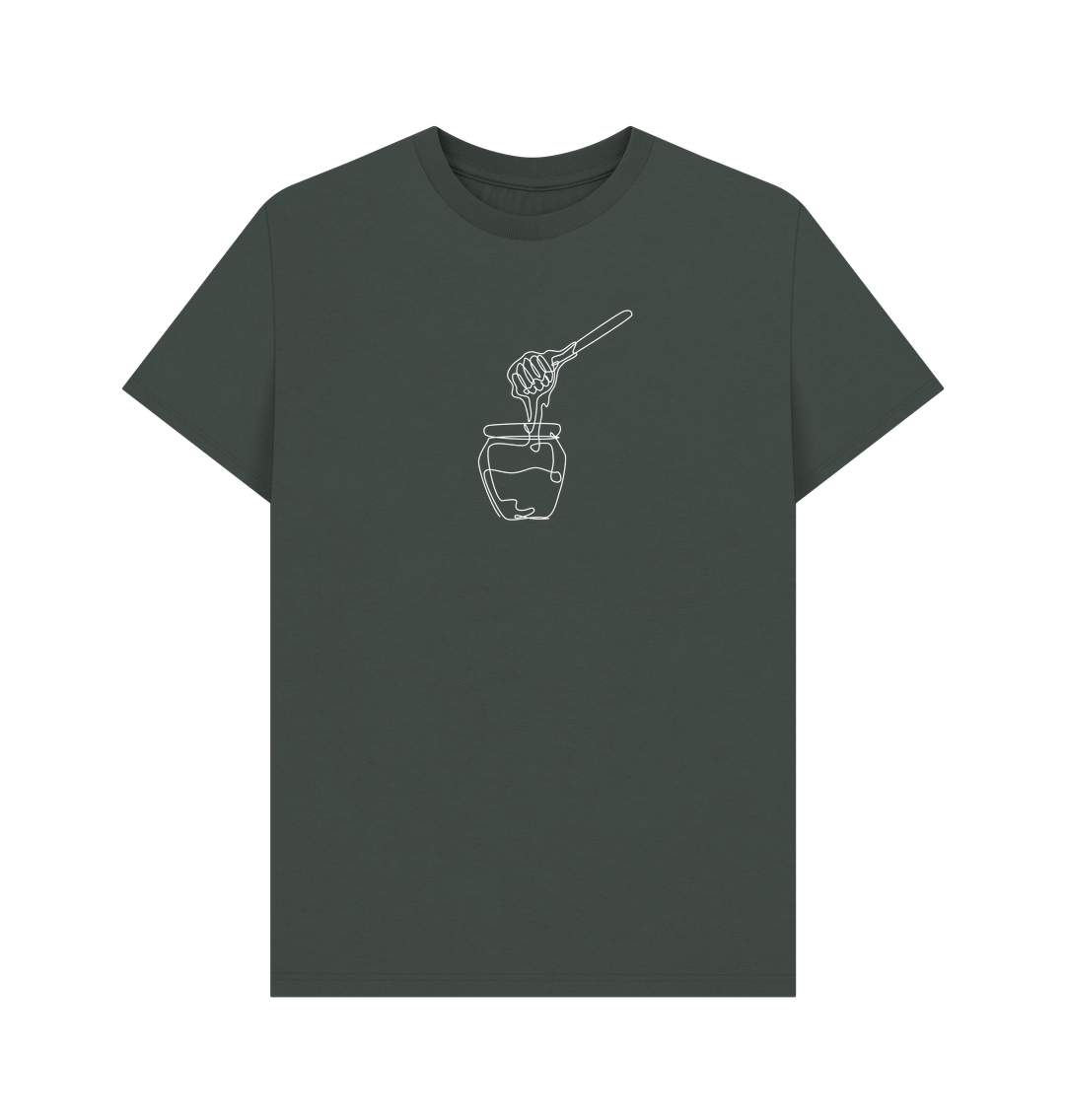 Dark Grey Men's Honey Organic Cotton Basic Tee (White)