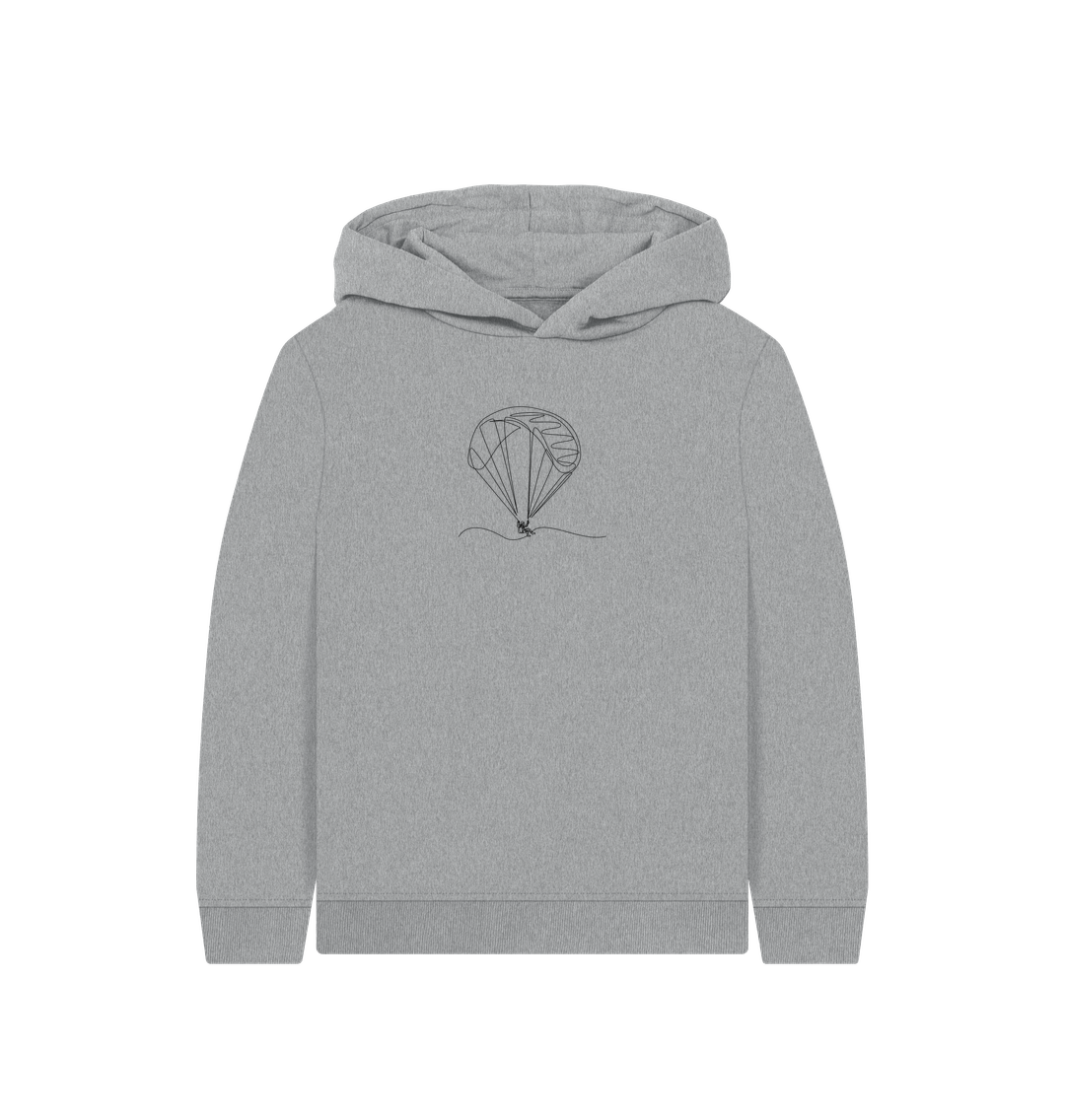 Athletic Grey Kid's Parachute Organic Cotton Pullover Hoodie (Black)