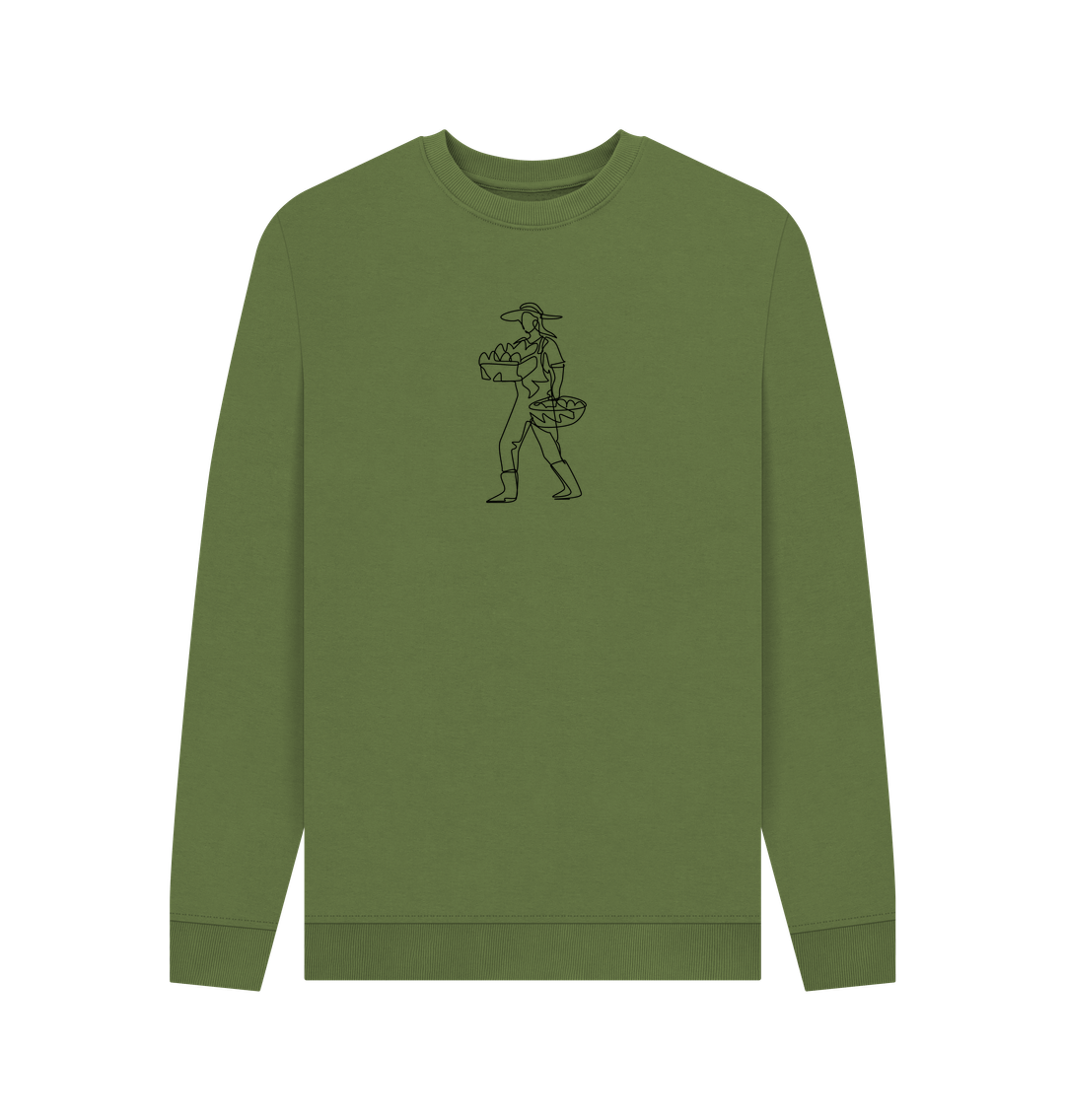 Khaki Men's Harvest Organic Cotton Crewneck Sweater (Black)