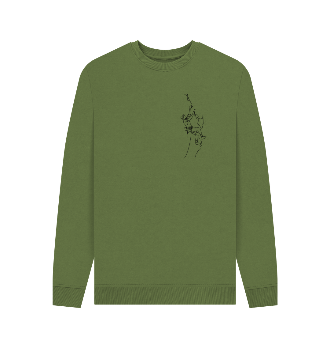 Khaki Men's Climber Organic Cotton Crewneck Sweater (Black)