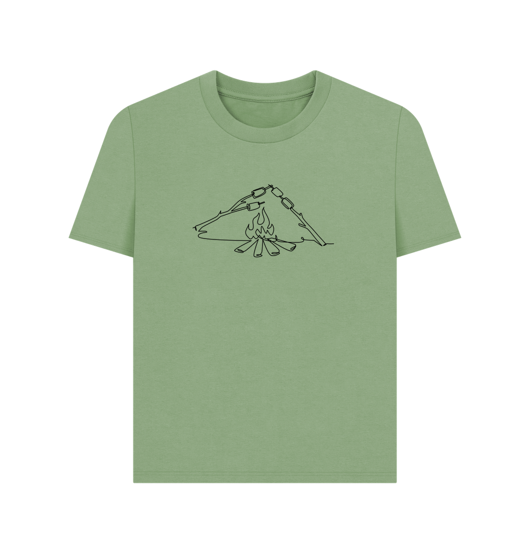Sage Women's S'mores Organic Cotton Basic Tee (Black)