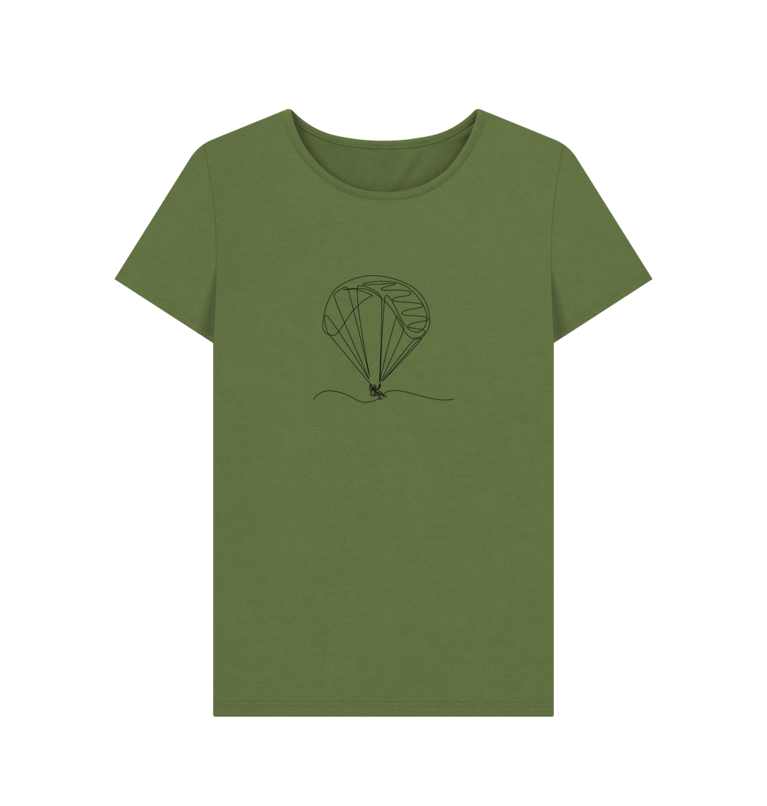 Khaki Women's Parachute Organic Cotton Crewneck Tee (Black)