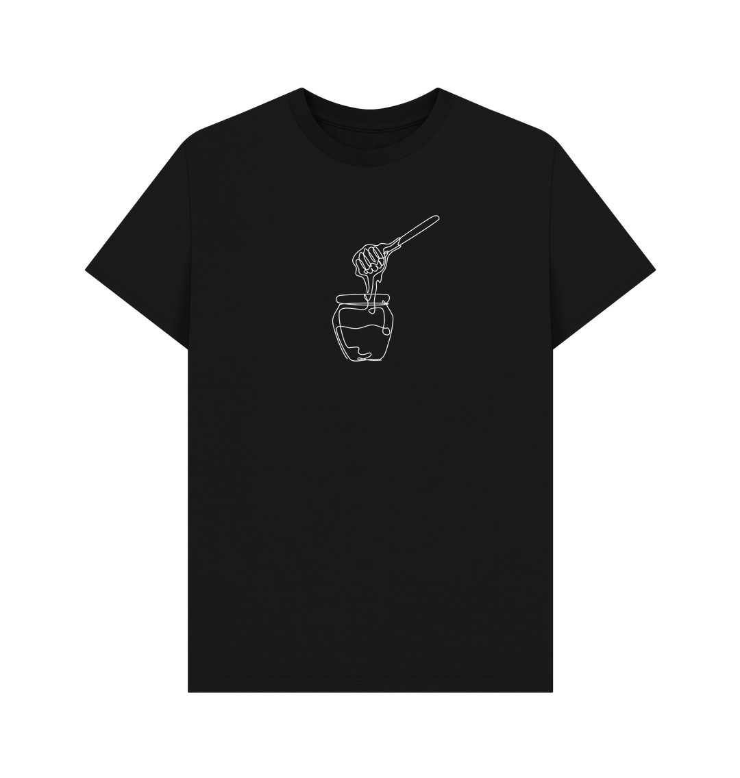 Black Men's Honey Organic Cotton Basic Tee (White)