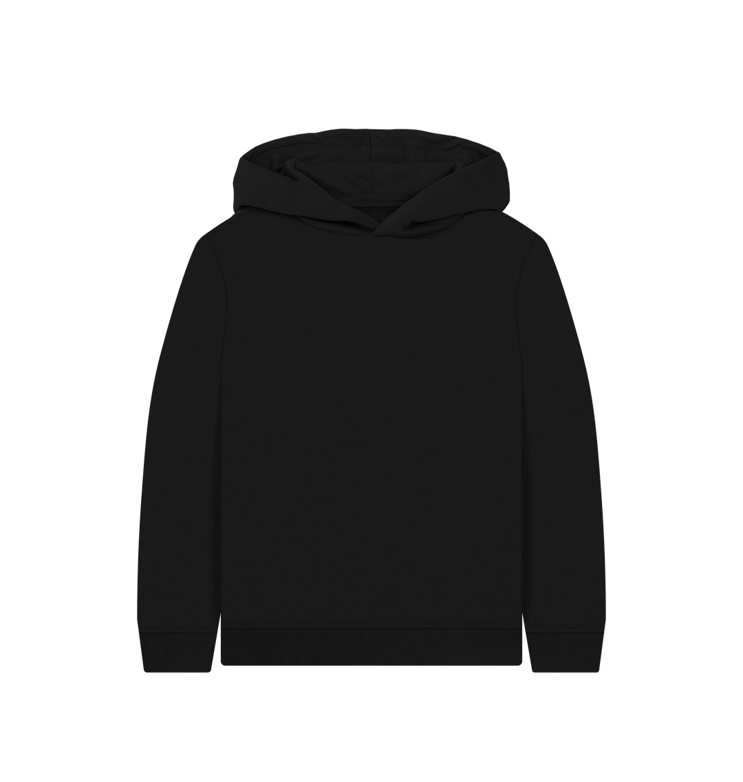 Black Kid's Solid Organic Cotton Pullover Hoodie