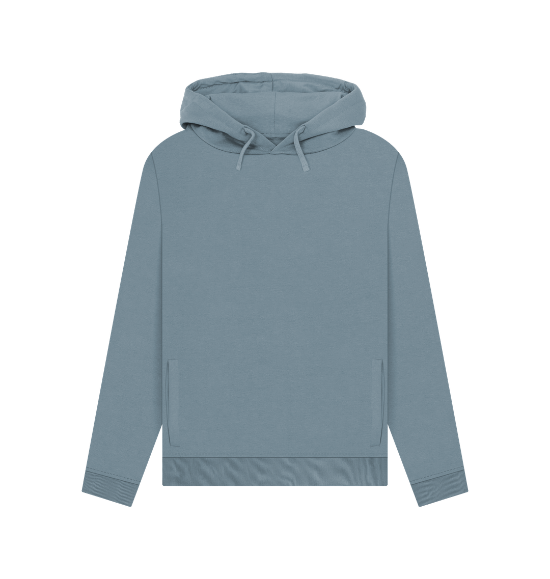 Stone Blue Women's Solid Organic Cotton Pullover Hoodie