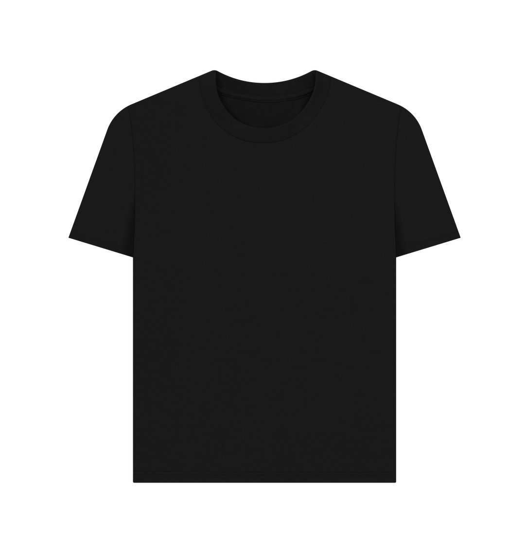 Black Women's Solid Organic Cotton Basic Tee