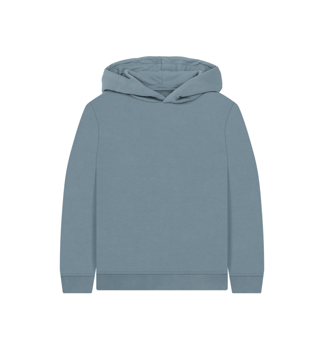 Stone Blue Kid's Solid Organic Cotton Pullover Hoodie