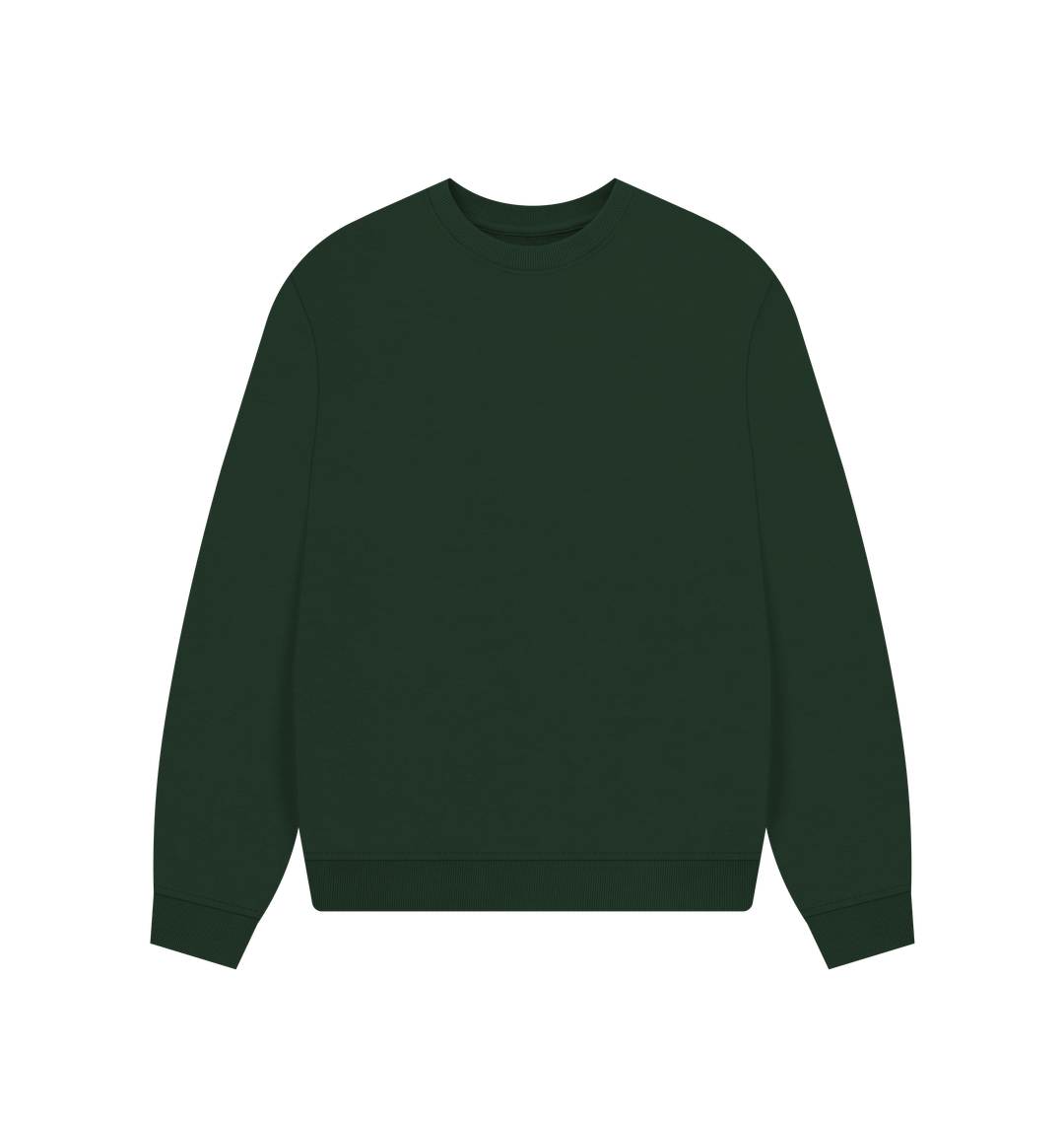 Evergreen Women's Solid Organic Oversized Crewneck - NEW