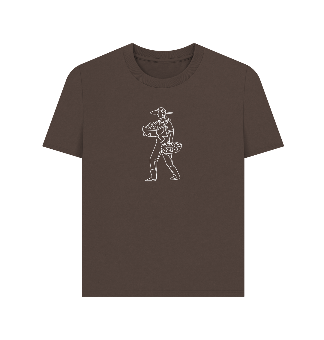 Chocolate Women's Harvest Organic Cotton Basic Tee (White)