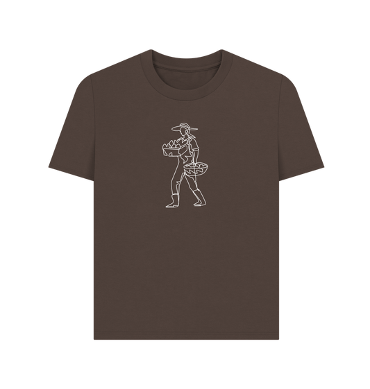 Chocolate Women's Harvest Organic Cotton Basic Tee (White)