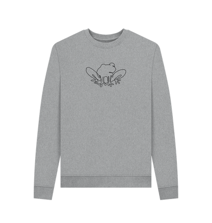 Light Heather Women's Frog Organic Cotton Crewneck Sweater (Black)