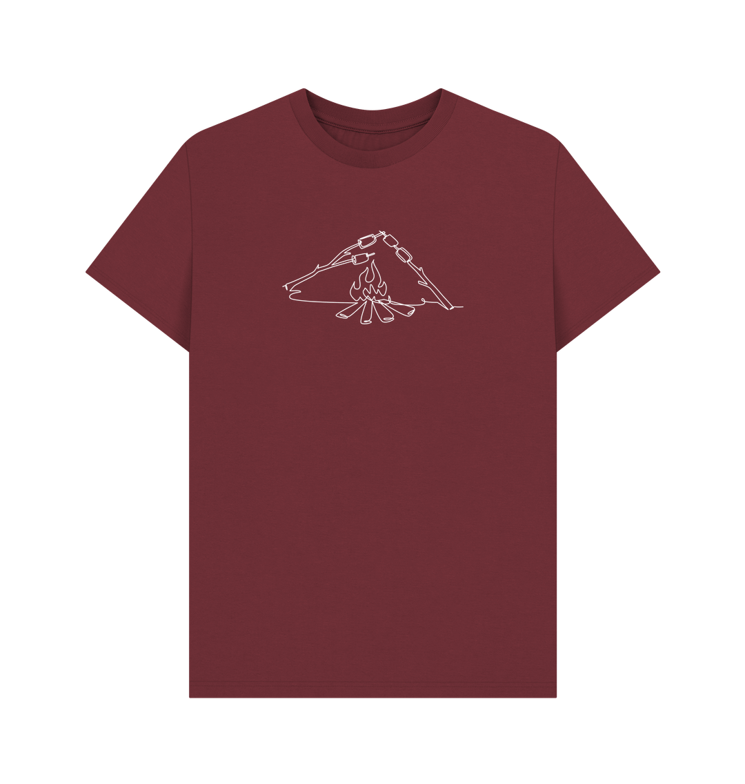 Red Wine Men's S'mores Organic Cotton Basic Short Sleeve Tee (White)