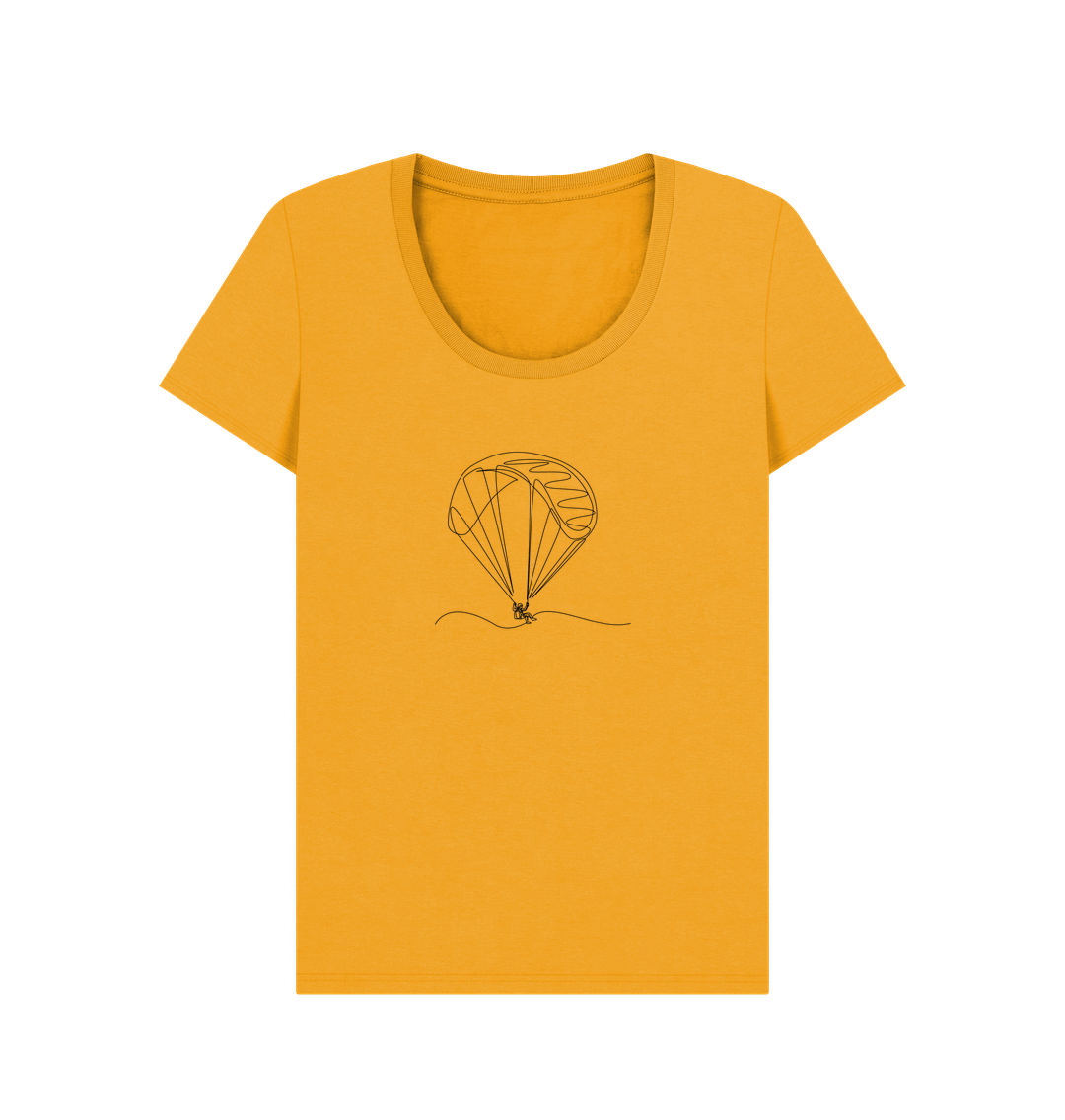 Mustard Women's Parachute Organic Cotton Scoop Neck Tee (Black)