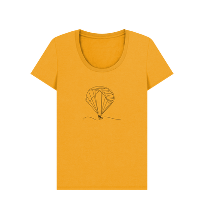 Mustard Women's Parachute Organic Cotton Scoop Neck Tee (Black)