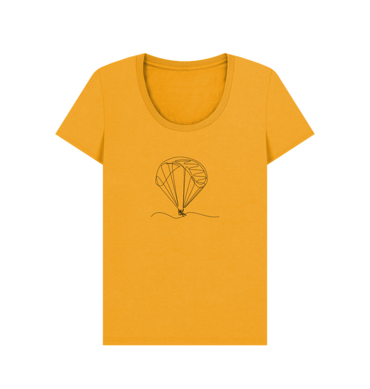 Mustard Women's Parachute Organic Cotton Scoop Neck Tee (Black)