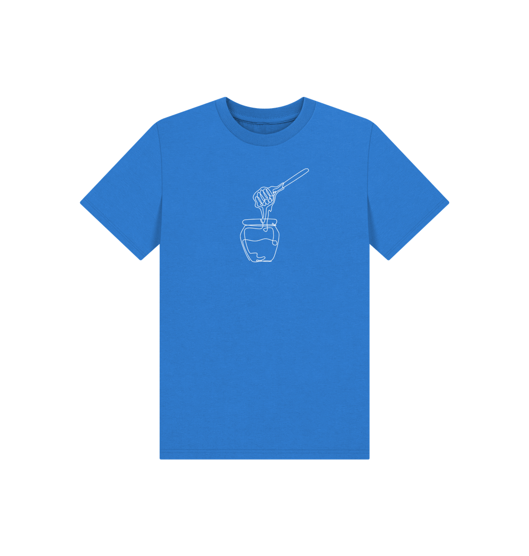 Bright Blue Kid's Honey Organic Cotton Basic Tee (White)