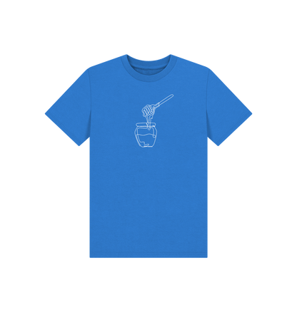 Bright Blue Kid's Honey Organic Cotton Basic Tee (White)