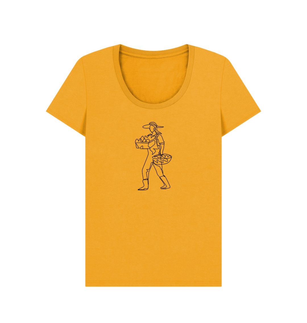 Mustard Women's Harvest Organic Cotton Scoop Neck Tee (Black)