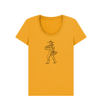 Mustard Women's Harvest Organic Cotton Scoop Neck Tee (Black)