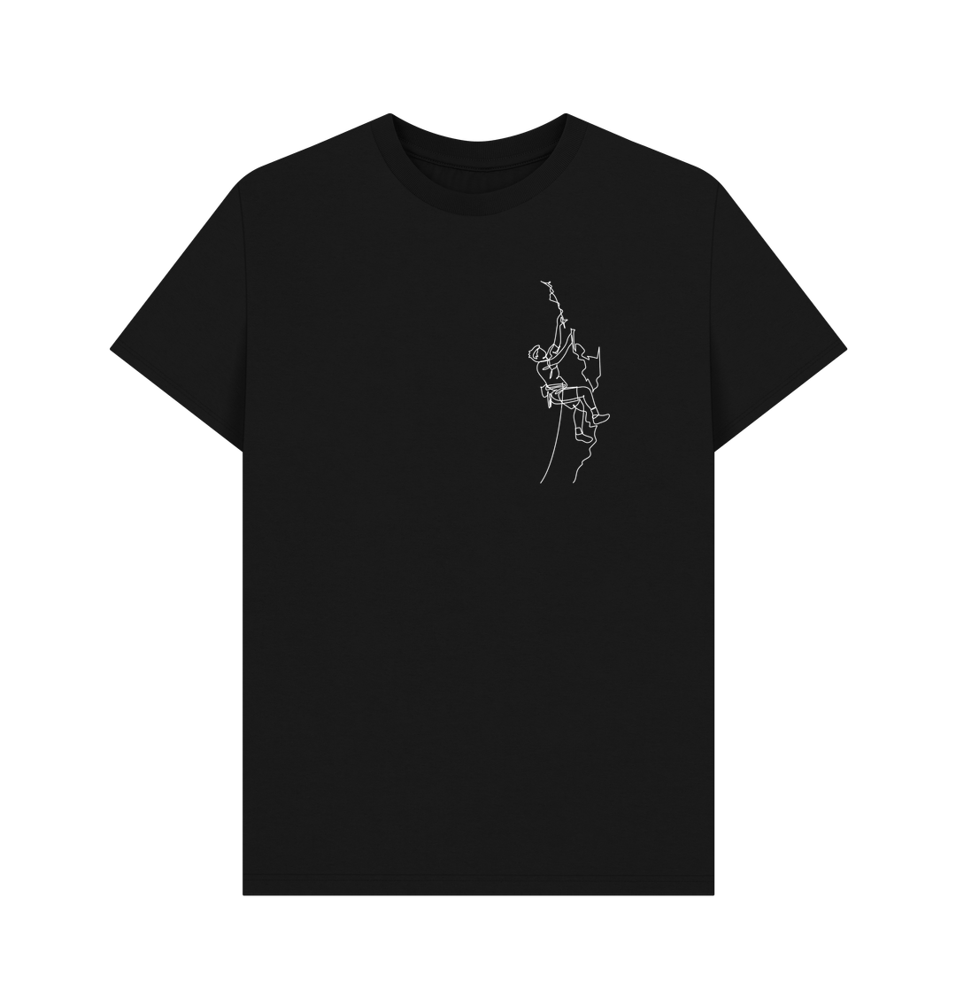 Black Men's Climber Organic Cotton Basic Tee (White)