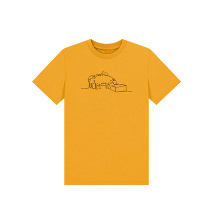 Mustard Kid's Sheep Organic Cotton Basic Tee (Black)