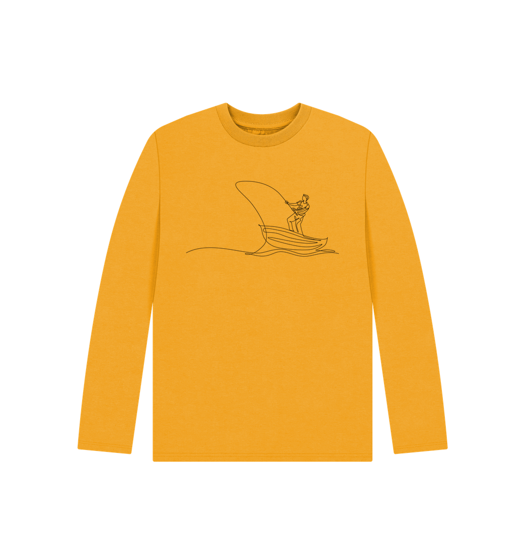 Mustard Kid's Fisherman Organic Cotton Long Sleeve Tee (Black)