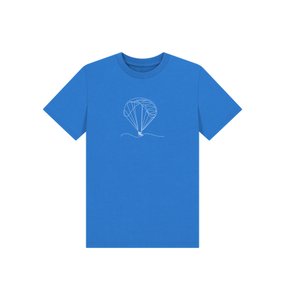 Bright Blue Kid's Parachute Organic Cotton Basic Tee (White)