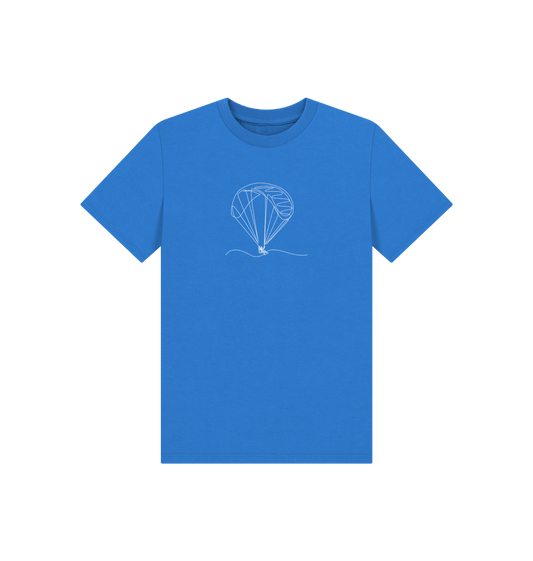 Bright Blue Kid's Parachute Organic Cotton Basic Tee (White)