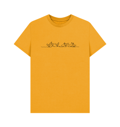 Mustard Men's Chickens Organic Cotton Basic Tee (Black)