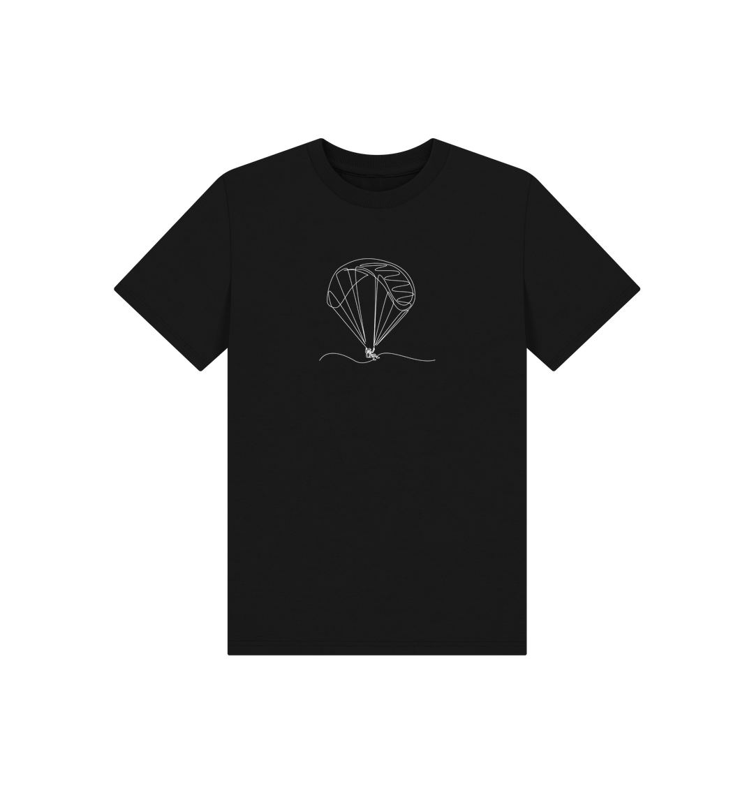 Black Kid's Parachute Organic Cotton Basic Tee (White)