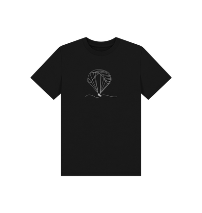 Black Kid's Parachute Organic Cotton Basic Tee (White)