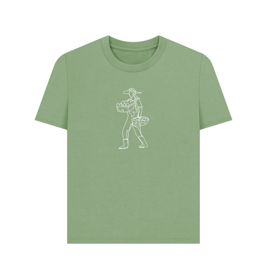 Sage Women's Harvest Organic Cotton Basic Tee (White)