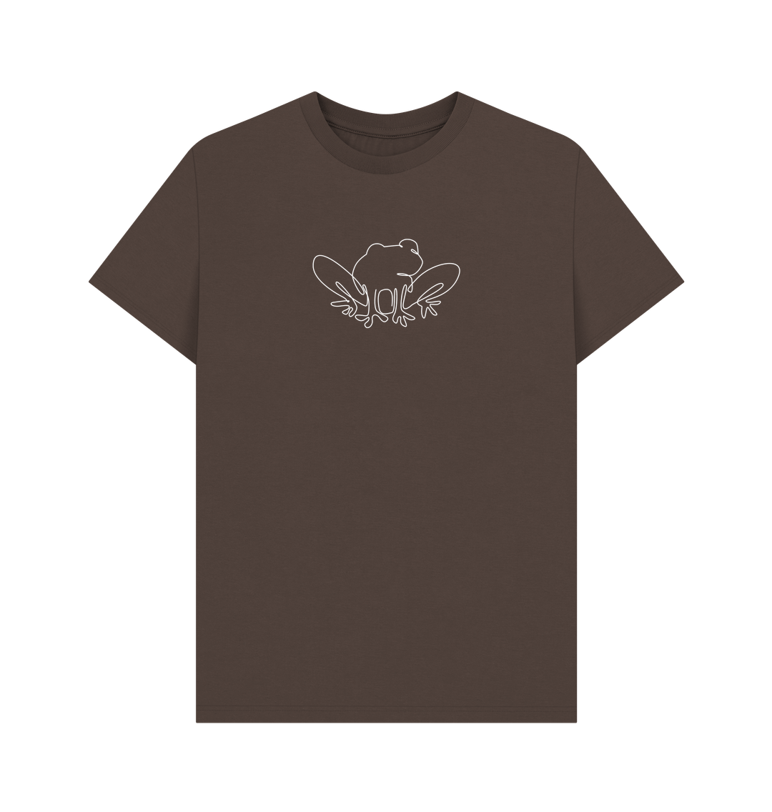 Chocolate Men's Frog Organic Cotton Basic Tee (White)