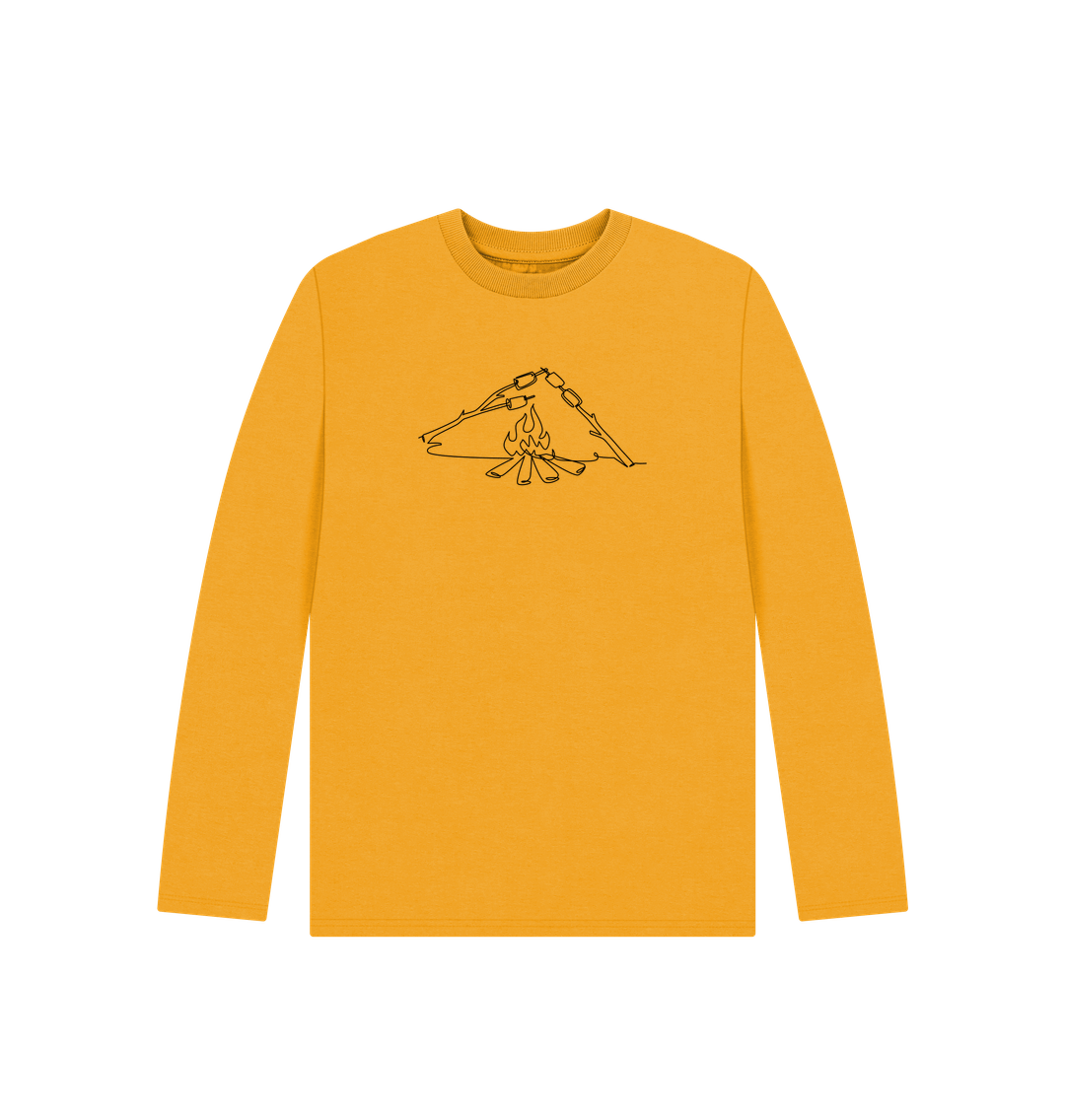 Mustard Kid's S'mores Organic Cotton Long Sleeve Tee (Black)