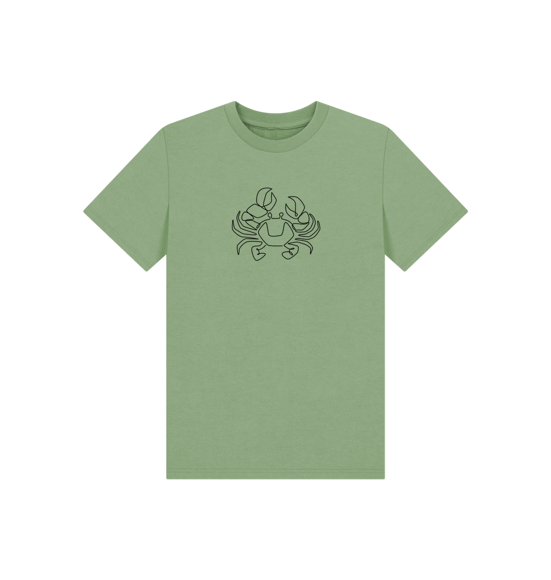 Sage Kid's Crab Organic Cotton Basic Tee (Black)