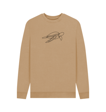 Sand Men's Sea Turtle Organic Cotton Crewneck Sweater (Black)