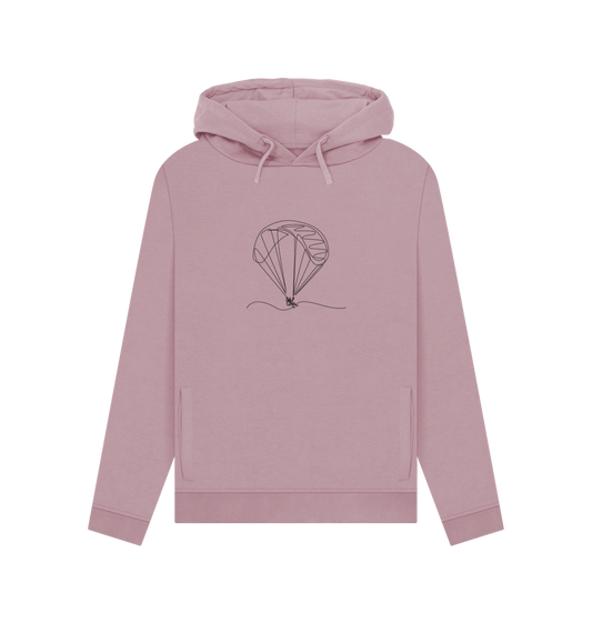 Mauve Women's Parachute Organic Cotton Pullover Hoodie (Black)