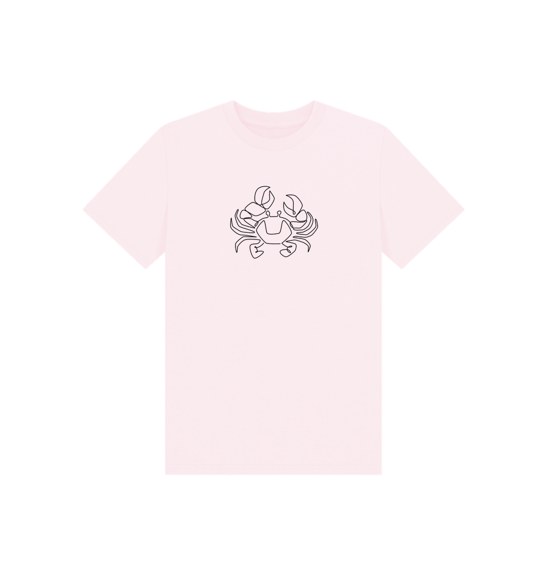 Pink Kid's Crab Organic Cotton Basic Tee (Black)