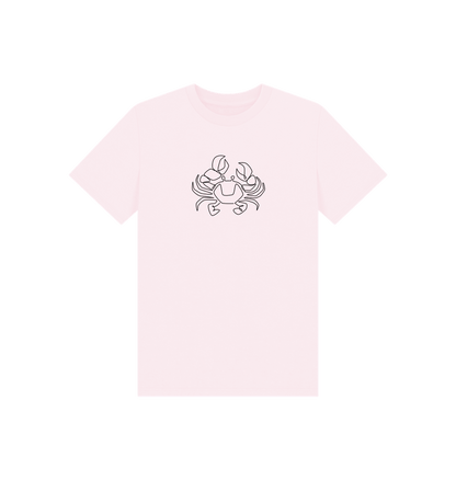 Pink Kid's Crab Organic Cotton Basic Tee (Black)