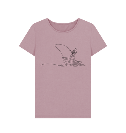 Mauve Women's Fisherman Organic Cotton Crewneck Tee (Black)