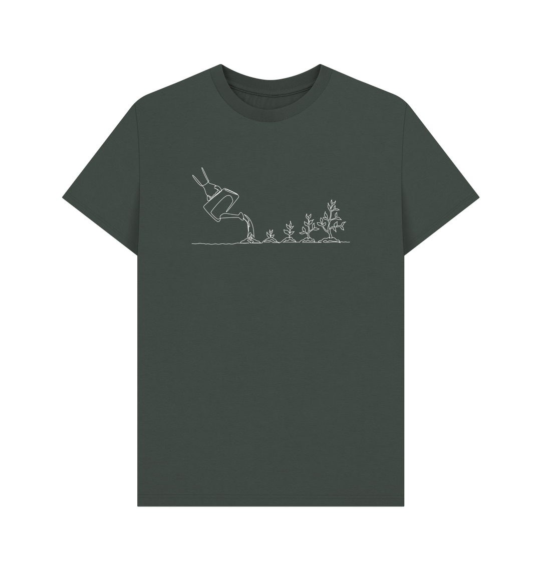 Dark Grey Men's Gardening Organic Cotton Basic (White)