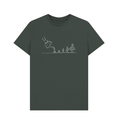 Dark Grey Men's Gardening Organic Cotton Basic (White)