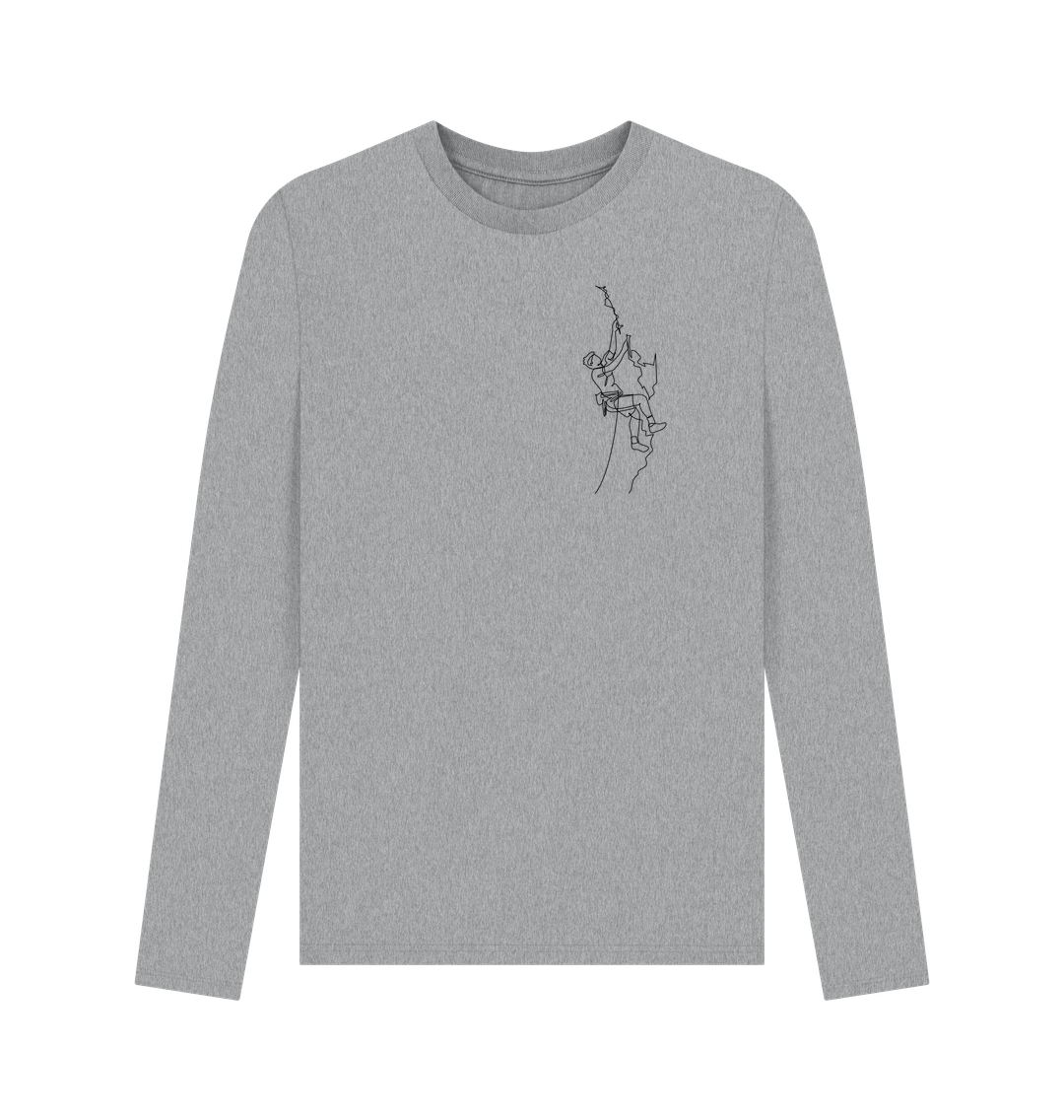 Athletic Grey Men's Climber Organic Cotton Long Sleeve Tee (Black)