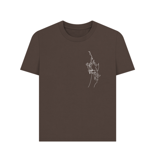 Chocolate Women's Climber Organic Cotton Basic Tee (White)