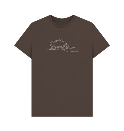 Chocolate Men's Sheep Organic Cotton Basic Tee (White)